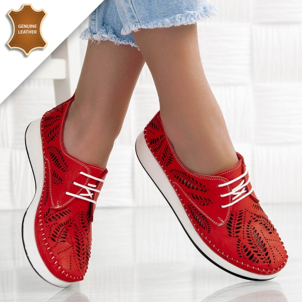 Обувки Flora Red