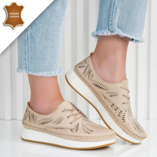 Обувки Flora Beige
