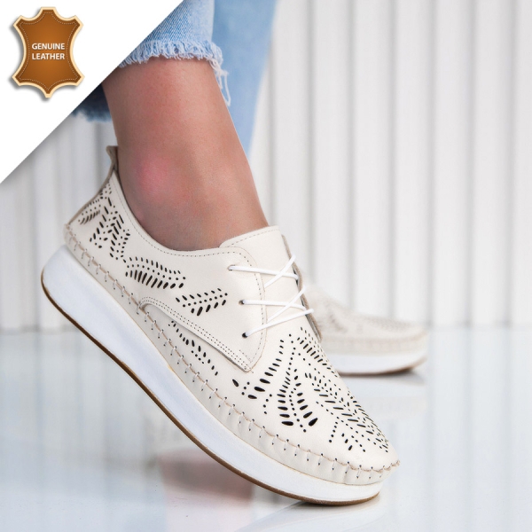 Обувки Flora Beige