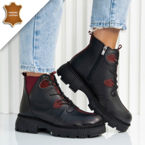 Боти Carla Black/Wine red